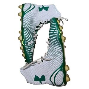 Under Armour Spine Highlight Clutchfit Grn/White Football Mid Cleats Mns 14